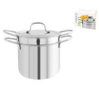 ROYAL NORFOLK 9411018 Cuiseur à pâtes Acier/INOX, avec Panier et Couvercle, 19 cm, Stainless Steel