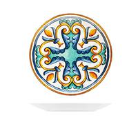 Royal Norfolk Cefalù Set 12 Piatti Piani in Porcellana 27cm, Colore, Tavola Estiva