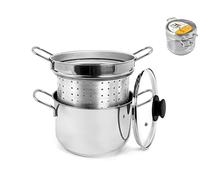 ROYAL NORFOLK Cuiseur à pâtes en inox avec couvercle, 20 cm, Argenté