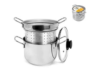 ROYAL NORFOLK Cuiseur à pâtes en inox avec couvercle, 20 cm, Argenté