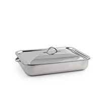 ROYAL NORFOLK Récupére, réalisé en Acier Inoxydable, Dimensions 30 x 22 cm, avec Couvercle, Lavable au Lave-Vaisselle, Classique et hygiénique 100%, Produit Original et certifié, Gris