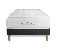 Royal Palace Bedding Ensemble Matelas Ressorts ensachés + mémoire de Forme Maxi épaisseur George V 90x200 sommier KIT Noir | Epaisseur : 28 cm | Confort : Equilibré