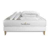 Royal Palace Bedding Pack Matelas Lancaster 140x190 + sommier Noir + Couette + 2 oreillers | Epaisseur : 22 cm | Confort : Ferme