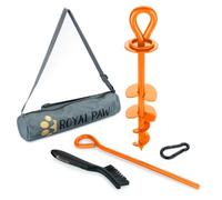 ROYAL-PAW Piquet d'attache pour chien - pour grands chiens jusqu'à 95,3 kg - Piquet robuste pour cour, plage et camping à l'extérieur - Meilleur ancrage au sol pour câble de chien, laisse, laisse et