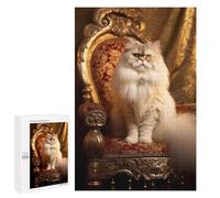 Royal Persian Cat Throne-7 - Puzzle-Image en Bois, 1000 PCS, Activité Décorative - avec Un Résultat Décoratif