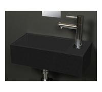 Royal Plaza Dee 2.0 lave-mains 36x18cm un trou pour robinet à droite sans trop-plein quartz noir 13492