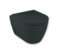 Royal Plaza Primo WC suspendu - 48.5cm - sans bride - racourci - avec abattant softclose - déclipsable - tableau noir SW800086/SW804607