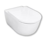 Royal Plaza Primo WC suspendu - 55cm - rinçage tourbillon - sans bride - avec abattant frein de chute - quick release - blanc mat SW812162/SW800095