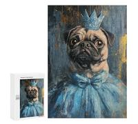 Royal Pug Art Print Puzzle 1000 Pièces Educa Jouet en Bois Cadeau Unique Décoration Intérieure Jeu Éducatif Challenge Toy Adultes Et Enfants À Partir De 14 Ans 300 PCS