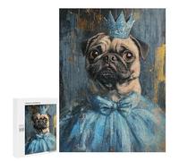 Royal Pug Art Print Puzzle 1000 Pièces Educa Jouet en Bois Cadeau Unique Décoration Intérieure Jeu Éducatif Challenge Toy Adultes Et Enfants À Partir De 14 Ans 500 PCS