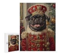 Royal Pug Christmas Art Print Puzzle 1000 Pièces Educa Jouet en Bois Cadeau Unique Décoration Intérieure Jeu Éducatif Challenge Toy Adultes Et Enfants À Partir De 14 Ans 500 PCS