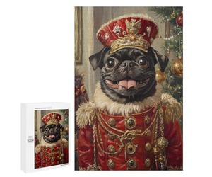 Royal Pug Christmas Art Print Puzzle 1000 Pièces Educa Jouet en Bois Cadeau Unique Décoration Intérieure Jeu Éducatif Challenge Toy Adultes Et Enfants À Partir De 14 Ans 1000 PCS