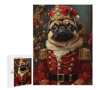 Royal Pug Christmas Ornament Puzzle 1000 Pièces Educa Jouet en Bois Cadeau Unique Décoration Intérieure Jeu Éducatif Challenge Toy Adultes Et Enfants À Partir De 14 Ans 500 PCS