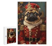 Royal Pug Christmas Ornament Puzzle 1000 Pièces Educa Jouet en Bois Cadeau Unique Décoration Intérieure Jeu Éducatif Challenge Toy Adultes Et Enfants À Partir De 14 Ans 1000 PCS