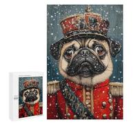 Royal Pug in Snowy Majesty Puzzle 1000 Pièces Educa Jouet en Bois Cadeau Unique Décoration Intérieure Jeu Éducatif Challenge Toy Adultes Et Enfants À Partir De 14 Ans 1000 PCS