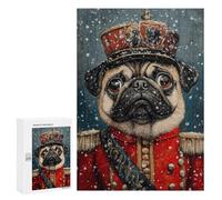 Royal Pug in Snowy Majesty Puzzle 1000 Pièces Educa Jouet en Bois Cadeau Unique Décoration Intérieure Jeu Éducatif Challenge Toy Adultes Et Enfants À Partir De 14 Ans 300 PCS