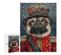 Royal Pug in Snowy Majesty Puzzle 500 Pièces Educa Jouet en Bois Cadeau Unique Décoration Intérieure Jeu Éducatif Challenge Toy Adultes Et Enfants À Partir De 14 Ans 500 PCS