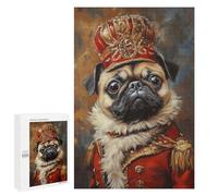 Royal Pug Portrait Art Print-1 Puzzle 1000 Pièces Educa Jouet en Bois Cadeau Unique Décoration Intérieure Jeu Éducatif Challenge Toy Adultes Et Enfants À Partir De 14 Ans 1000 PCS
