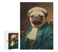 Royal Pug Portrait Art Print -2 Puzzle 1000 Pièces Educa Jouet en Bois Cadeau Unique Décoration Intérieure Jeu Éducatif Challenge Toy Adultes Et Enfants À Partir De 14 Ans 300 PCS