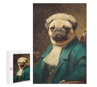 Royal Pug Portrait Art Print Puzzle 1000 Pièces Educa Jouet en Bois Cadeau Unique Décoration Intérieure Jeu Éducatif Challenge Toy Adultes Et Enfants À Partir De 14 Ans 1000 PCS