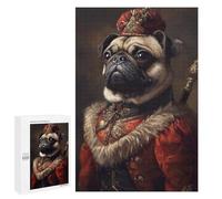 Royal Pug Portrait Art Print Puzzle 1000 Pièces Educa Jouet en Bois Cadeau Unique Décoration Intérieure Jeu Éducatif Challenge Toy Adultes Et Enfants À Partir De 14 Ans 1000 PCS