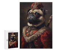 Royal Pug Portrait Art Print Puzzle 1000 Pièces Educa Jouet en Bois Cadeau Unique Décoration Intérieure Jeu Éducatif Challenge Toy Adultes Et Enfants À Partir De 14 Ans 300 PCS