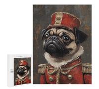 Royal Pug Portrait Painting Puzzle 1000 Pièces Educa Jouet en Bois Cadeau Unique Décoration Intérieure Jeu Éducatif Challenge Toy Adultes Et Enfants À Partir De 14 Ans 500 PCS