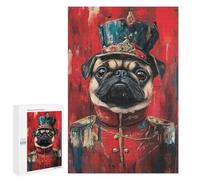 Royal Pug Portrait Print Puzzle 1000 Pièces Educa Jouet en Bois Cadeau Unique Décoration Intérieure Jeu Éducatif Challenge Toy Adultes Et Enfants À Partir De 14 Ans 1000 PCS