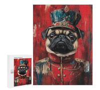 Royal Pug Portrait Print Puzzle 1000 Pièces Educa Jouet en Bois Cadeau Unique Décoration Intérieure Jeu Éducatif Challenge Toy Adultes Et Enfants À Partir De 14 Ans 500 PCS