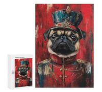 Royal Pug Portrait Print Puzzle 1000 Pièces Educa Jouet en Bois Cadeau Unique Décoration Intérieure Jeu Éducatif Challenge Toy Adultes Et Enfants À Partir De 14 Ans 300 PCS