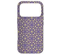Royal Purple Yellow Triangle Circle Dots Round Art Pattern Coque pour iPhone 17 Pro