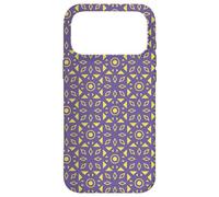 Royal Purple Yellow Triangle Circle Dots Round Art Pattern Coque pour iPhone 17 Pro Max