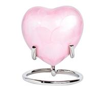 Royal Rapture Love Urn for Ashes Funeral Memorial Cremation Keepsake Heart & Stand (Pink.Plain, 3")