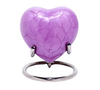 Royal Rapture Love Urn for Ashes Funeral Memorial Cremation Keepsake Heart & Stand (Purple.Plain, 3")