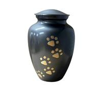 Royal Rapture Urn for Ashes Jar Paw Engraved Dog Cat Funeral Cremation Love Urn (Grey, 8" Large)