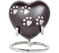 Royal Rapture Urn for Ashes Paw Heart Funeral Cremation Memorial Keepsake Pet Dog Cat |with Stand (Chocolate 3") RHP01-06