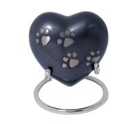 Royal Rapture Urn for Ashes Paw Heart Funeral Cremation Memorial Keepsake Pet Dog Cat |with Stand (Grey 3") RHP01-07