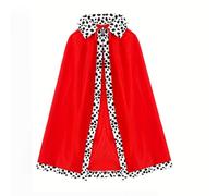 Royal Red Cape Couronne Sceptre pour spectacles, spectacles de danse, célébrations festives - Magnifique ensemble de costume royal avec détails élégants, ornements en faux diamants, artisanat fin