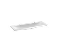 Keuco Royal Reflex minéral coulé double lavabo 34082, 1300x30x490mm, 2 trous pour robinet, blanc, sans trop-plein - 34082311302