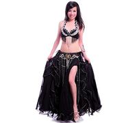 Royal SMEELA Costume Danse Orientale Femme Ensemble Jupe Ceinture Soutien-Gorge Strass 3 Pièces Costume Danse du Ventre Vêtements De Danse Jupe Flamenco pour Femme