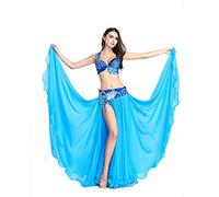 ROYAL SMEELA Danse du Ventre Jupe Ceinture Soutien-Gorge Sexy Costume Danseuse Orientale Professionnel Performance Ensemble Soutien-Gorge Ceinture Jupes Longue 3 pièces Tenue Danse Orientale Femme