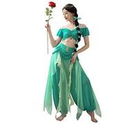 ROYAL SMEELA Déguisement Princesse Jasmine pour Femme Robe de Aladdin Adulte Arabe Déguisement Jasmin Princesse Hauts et Pantalons,Costume d'halloween,Vêtements de Carnaval Cosplay Jasmine Adulte