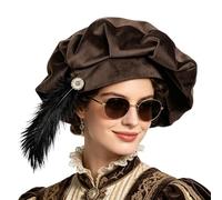 Royal Stage Millinery - Ornate Plume Headdress, Aristocratic Theatre Gear, Traditional Monarch, Decorative Aristocrat Helmet | Reenactment Clothing, Great for Halloween Parties Events