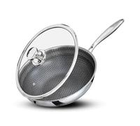 Royal Swiss® Batterie de Cuisine 12 Pièces en Acier Inoxydable - Revêtement Antiadhésif Nid d’Abeille - Sans PFAS - Compatible Induction & Tous Feux (2, 32 cm)