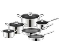 Royal swiss Batterie de cuisine Tri-ply, Ensemble de casseroles et poêles en acier inoxydable à trois couches, Casseroles antiadhésives compatibles avec tous types de plaques de cuisson (12 pièces)