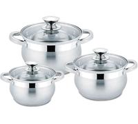 Royal swiss Bouilloires Inox avec Couvercle, 3 L - 4 L et 6 L, Jeu de 6
