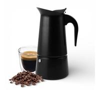 Royal Swiss Cafetière Moka Italienne, Aluminium Noir, 9 Tasses, Pour Expresso. Compatible tout feu dont induction. Percolateur