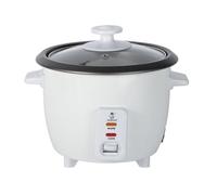 Royal Swiss® Cuiseur à Riz 1,5L - Cuiseur Vapeur Automatique avec Fonction Maintien au Chaud, Revêtement Antiadhésif, Bol Amovible & Couvercle Transparent - 300W (Blanche, 1.5 L)