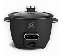 Royal Swiss® Cuiseur à Riz 1,8L - Cuiseur Vapeur Automatique avec Fonction Maintien au Chaud, Revêtement Antiadhésif, Bol Amovible & Couvercle Transparent - 650w (Noir, 1.8 L)