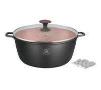 Royal Swiss® Faitout avec Revêtement Marbre, Couvercle en verre, Induction, 9,5 Litres, 32 cm (Noir) (Noir, 32 cm)